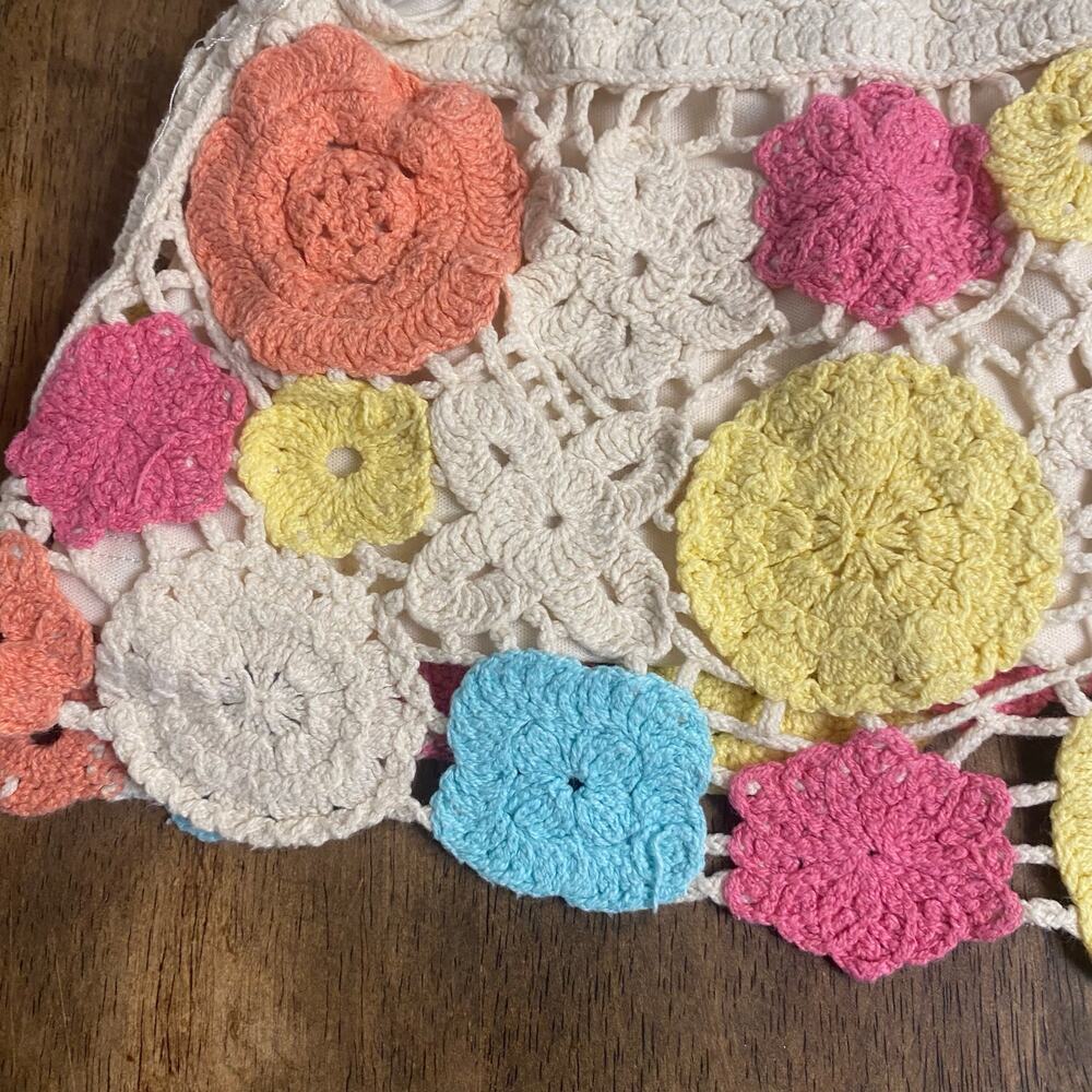 Rare Editions white floral pastel colorful crochet toddler tank SIZE‎ 3T - Picture 5 of 6